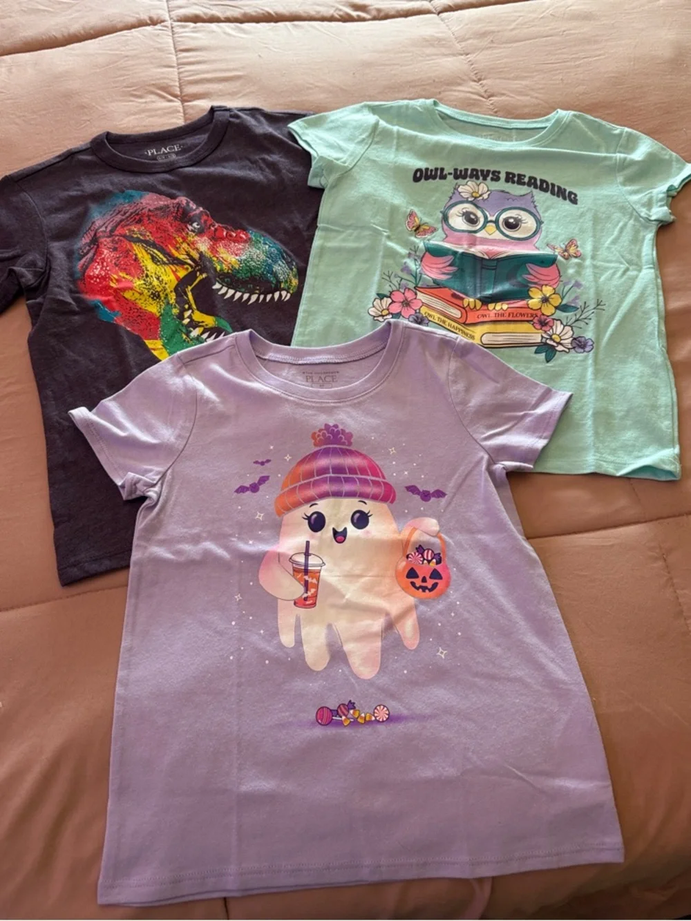 🦖🦉👻The Children's Place - T-Shirt Lot (3) Sz 5T NEW